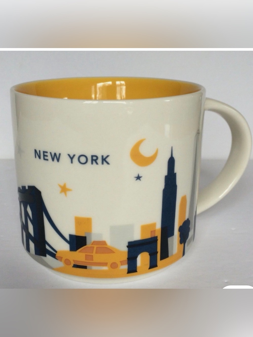 Starbucks You Are Here series New York Yellow Interior Ceramic Mug